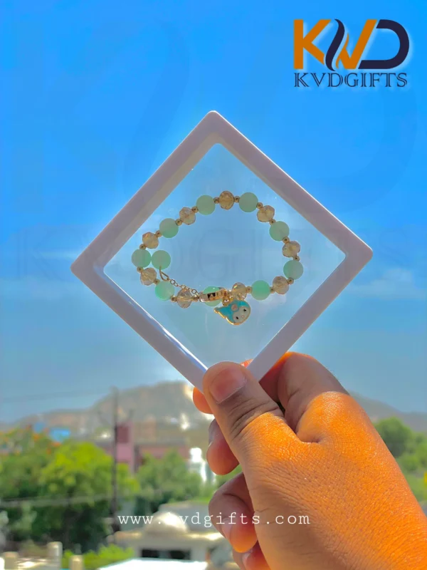 Sky Mint Crystal Bead with Cute Charm Bracelet - KVD Gifts Exclusive