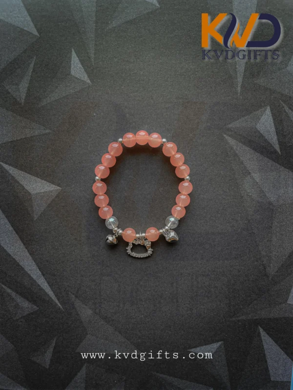Elegant Pink Bead Bracelet with Heart Charm – Premium Gift Display Packaging